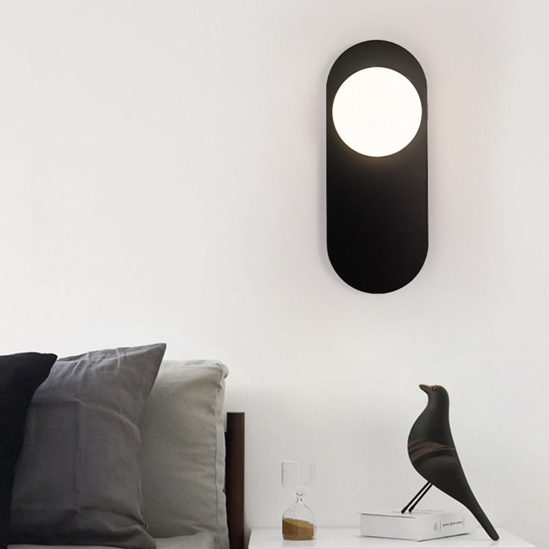 Oval Iron Glass Living Wall Lamp
