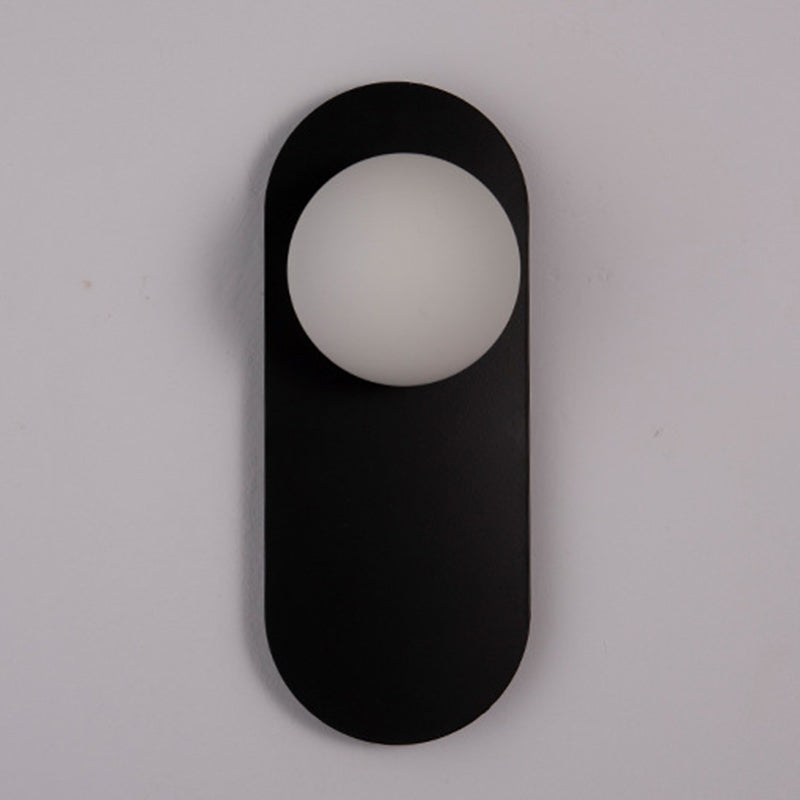 Oval Iron Glass Living Wall Lamp