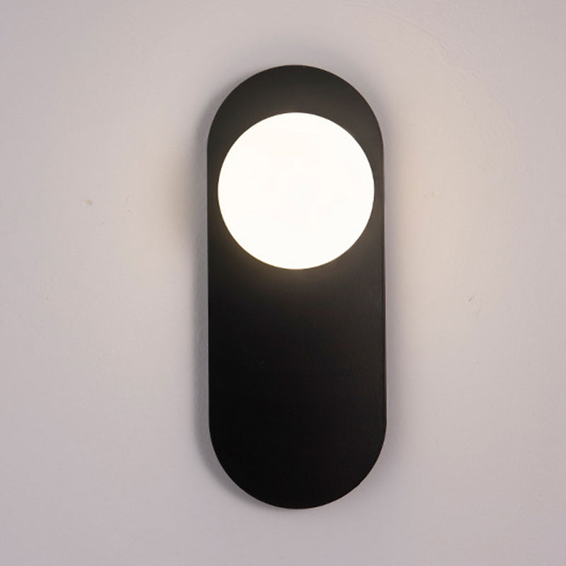 Oval Iron Glass Living Wall Lamp