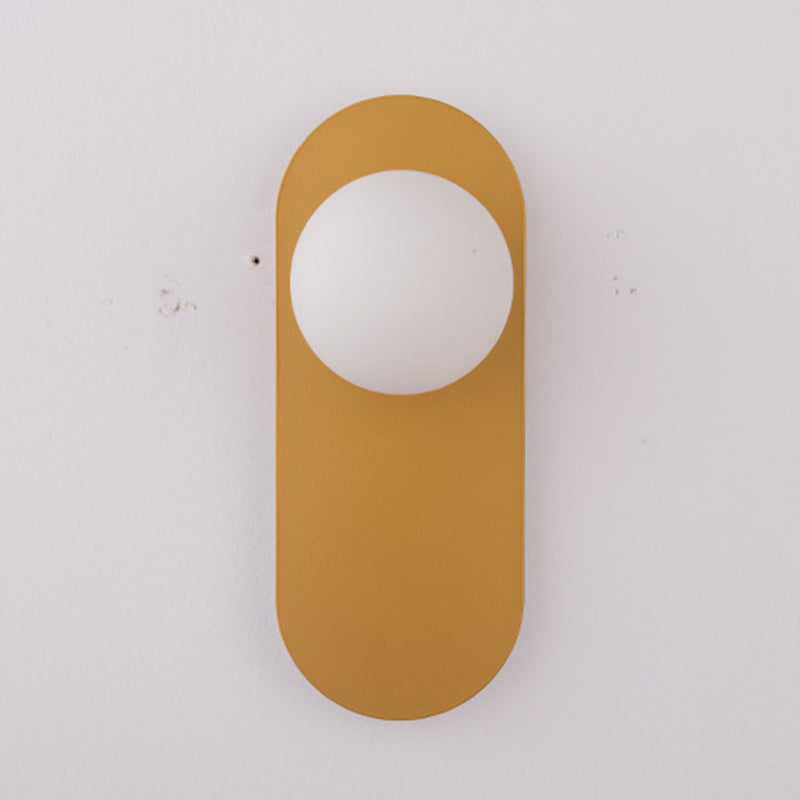 Oval Iron Glass Living Wall Lamp