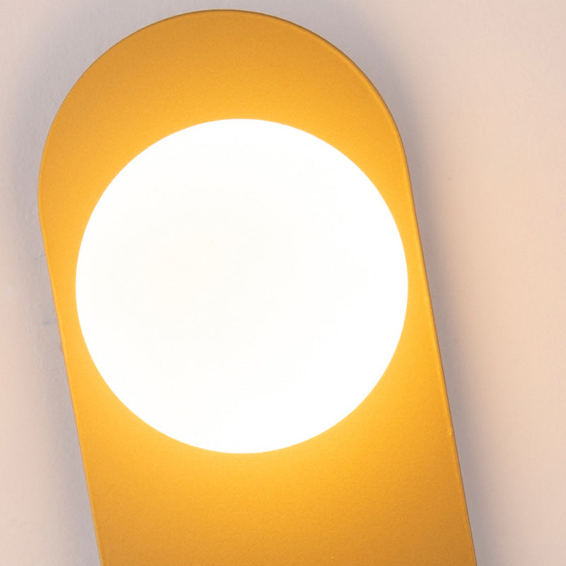 Oval Iron Glass Living Wall Lamp