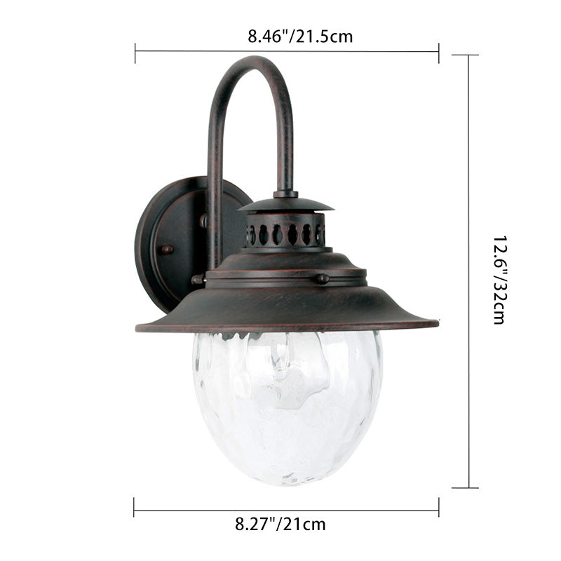 Oval Aluminum Glass Garden Outdoor Light