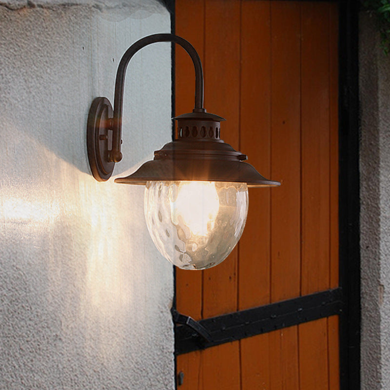 Oval Aluminum Glass Garden Outdoor Light