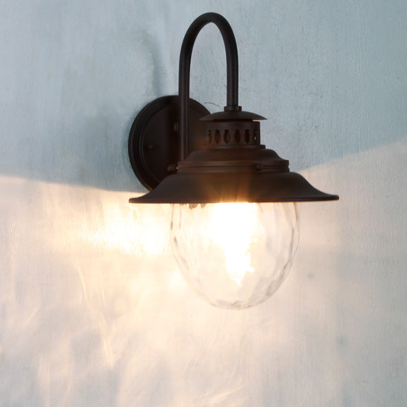 Oval Aluminum Glass Garden Outdoor Light