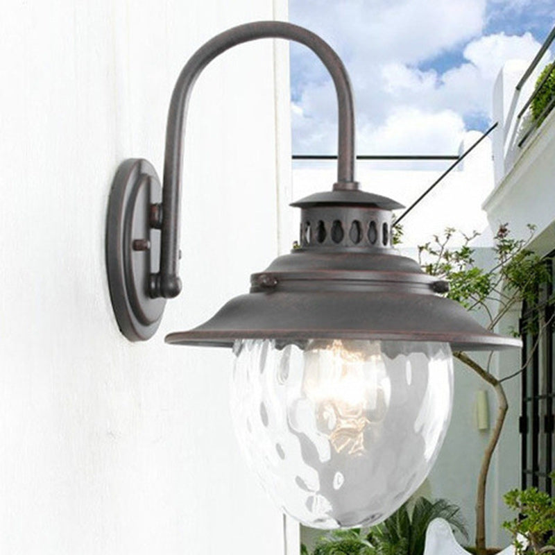 Oval Aluminum Glass Garden Outdoor Light