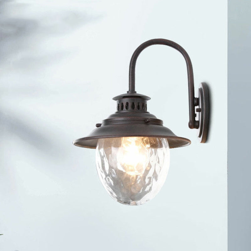 Oval Aluminum Glass Garden Outdoor Light