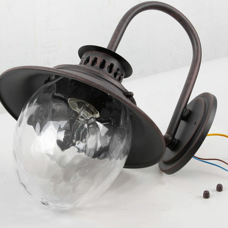 Oval Aluminum Glass Garden Outdoor Light