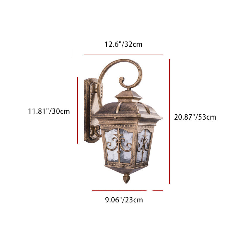 Trapezoid Aluminum Glass Garden Outdoor Light