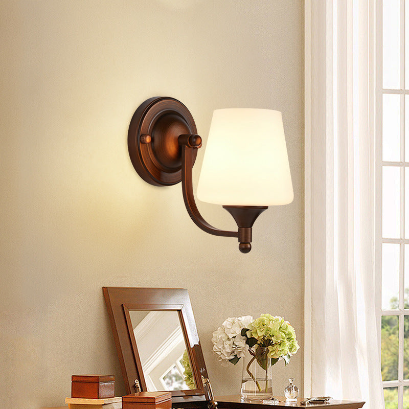 Trapezoid Iron Glass Living Wall Lamp