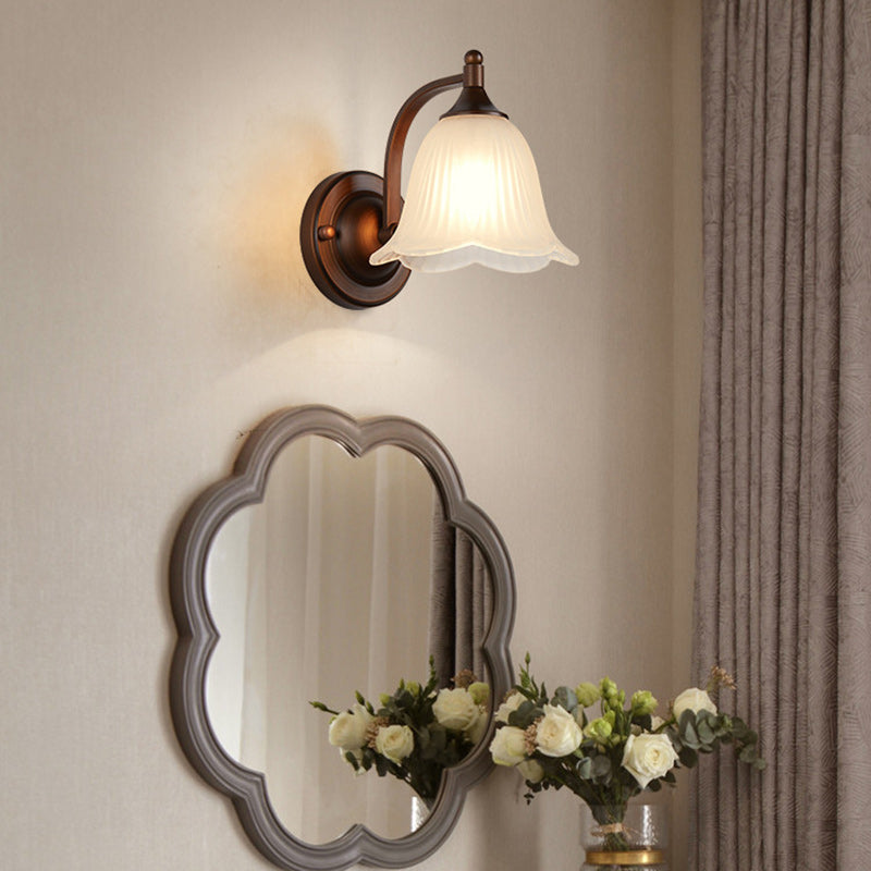 Trapezoid Iron Glass Living Wall Lamp