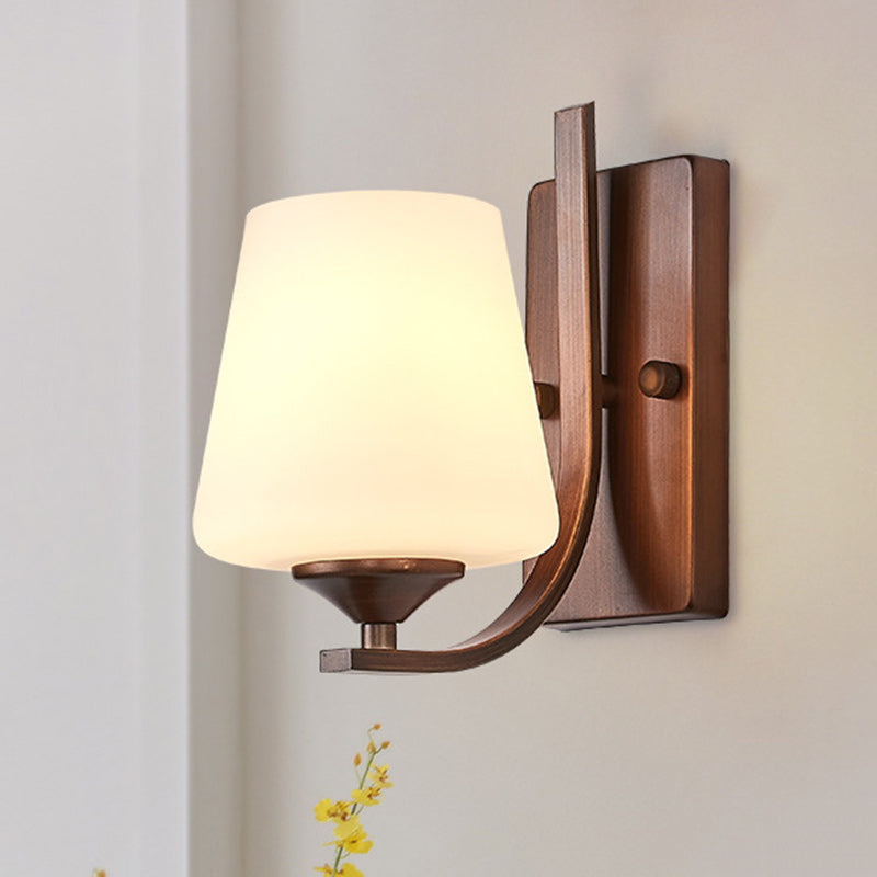 Trapezoid Iron Glass Living Wall Lamp