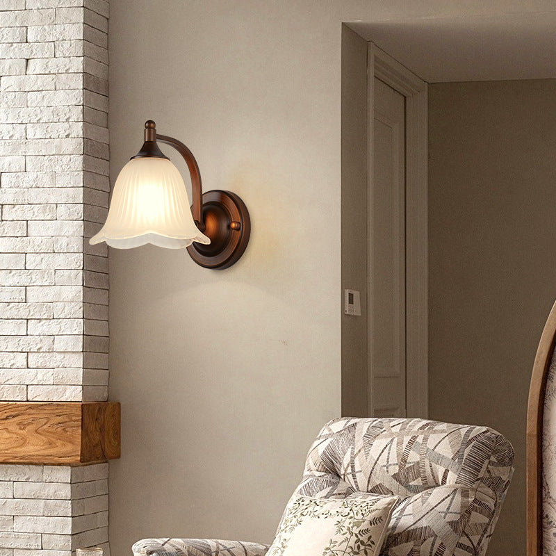 Trapezoid Iron Glass Living Wall Lamp