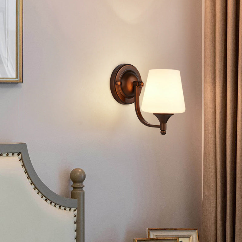 Trapezoid Iron Glass Living Wall Lamp