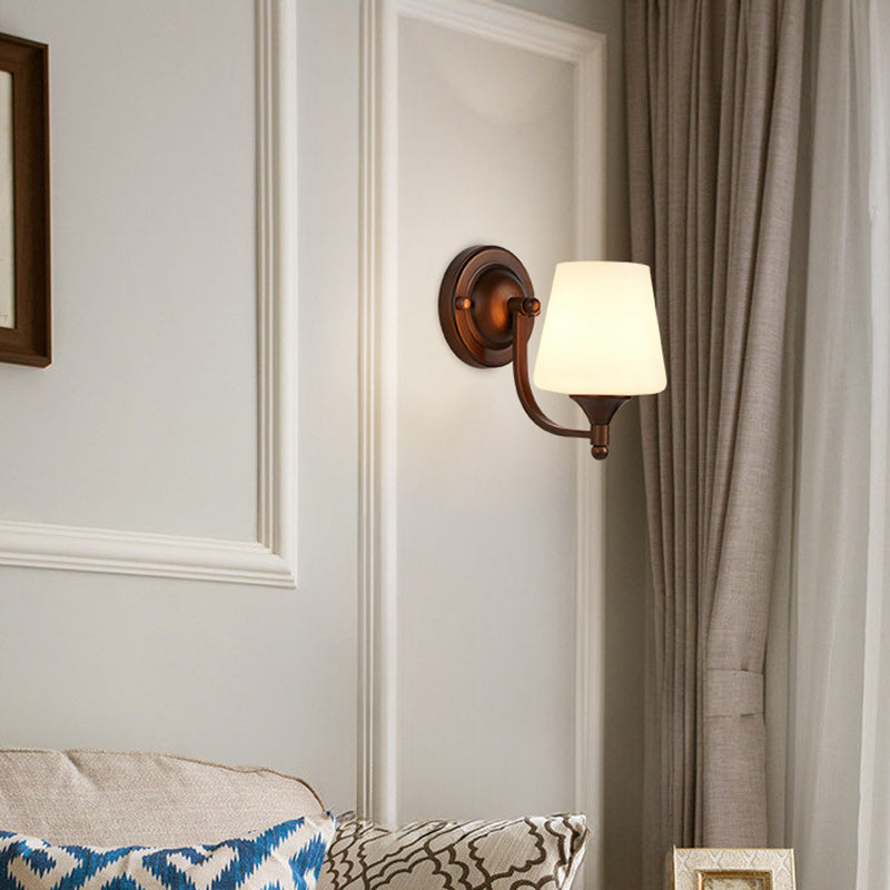 Trapezoid Iron Glass Living Wall Lamp