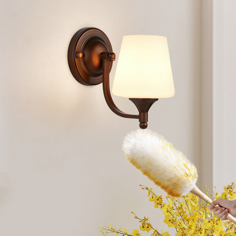 Trapezoid Iron Glass Living Wall Lamp