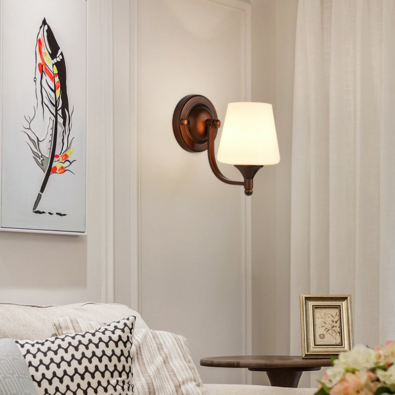 Trapezoid Iron Glass Living Wall Lamp