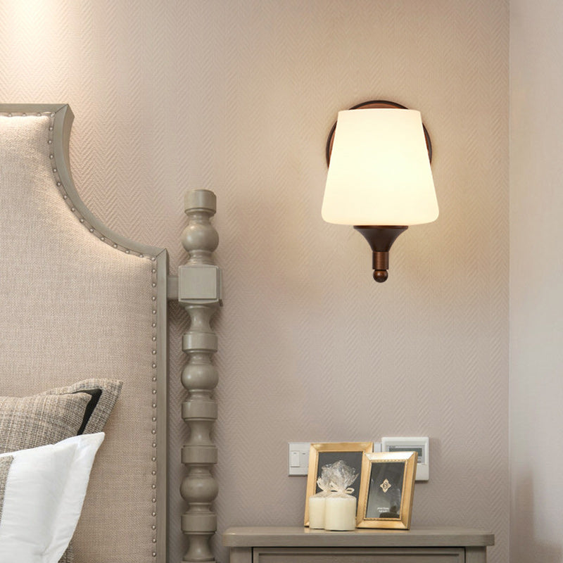Trapezoid Iron Glass Living Wall Lamp