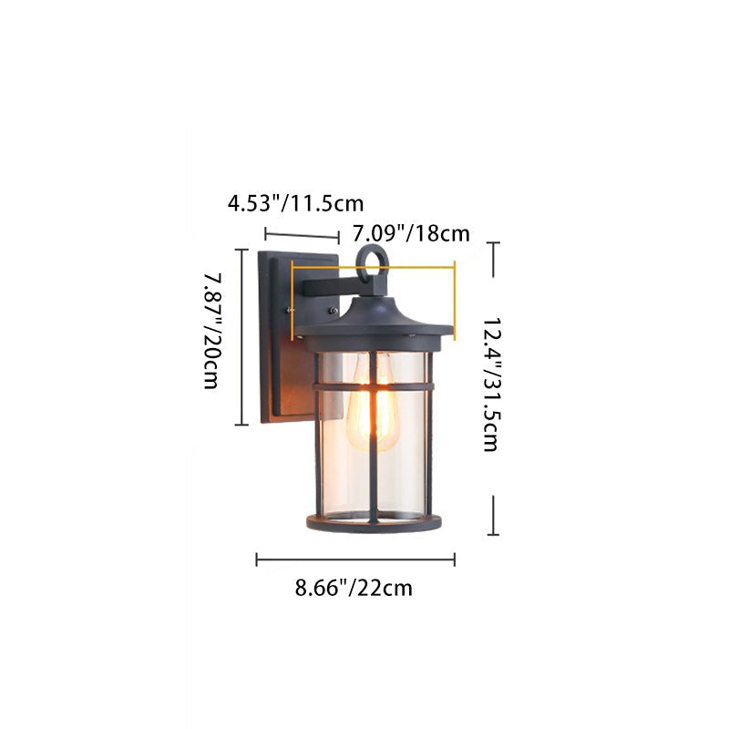 Column Aluminum Glass Garden Outdoor Light