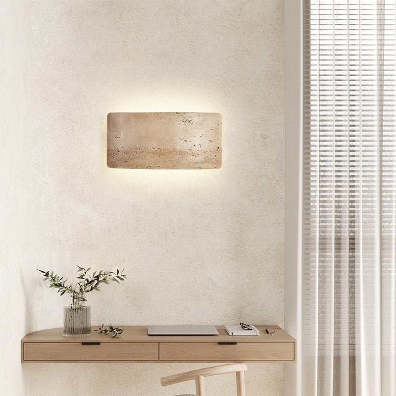 Rectangular Stone Living Room Wall Lamp