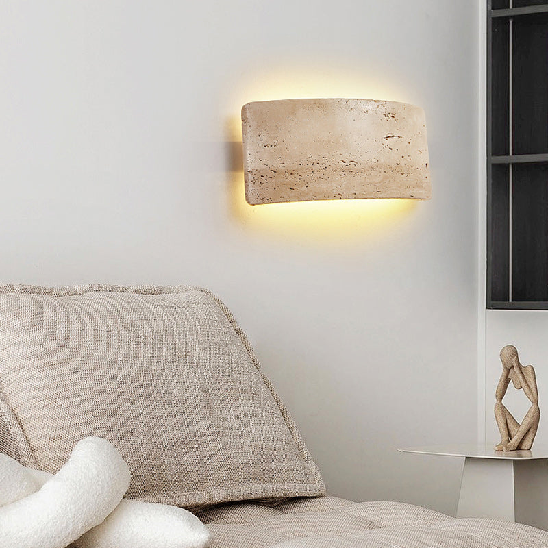 Rectangular Stone Living Room Wall Lamp