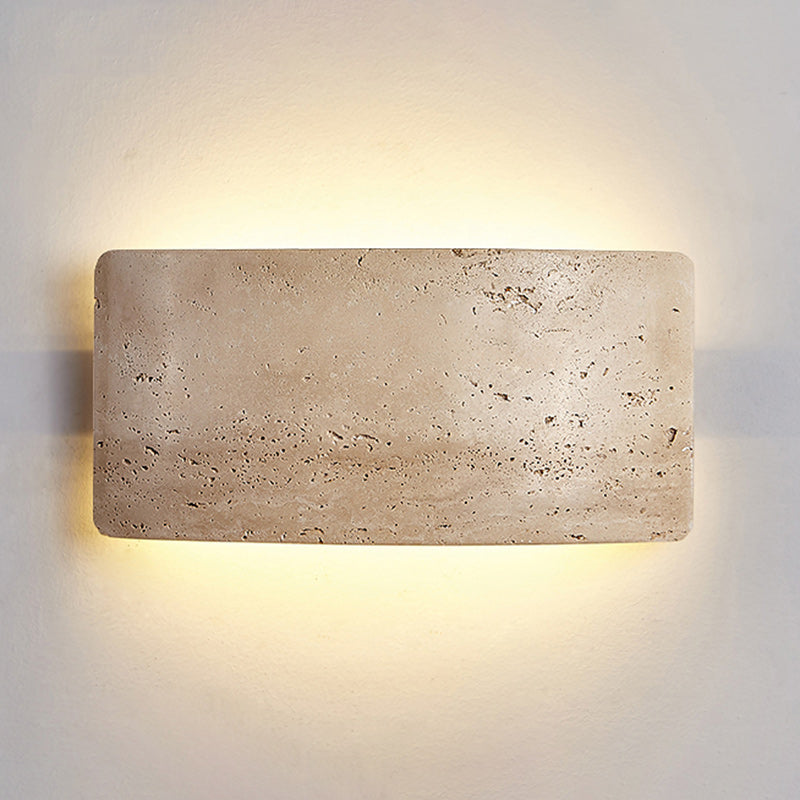 Rectangular Stone Living Room Wall Lamp