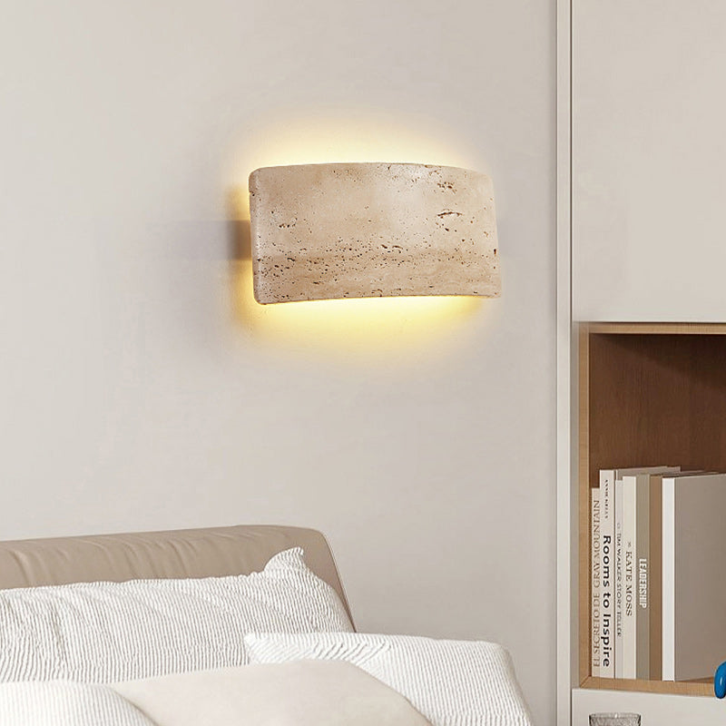 Rectangular Stone Living Room Wall Lamp