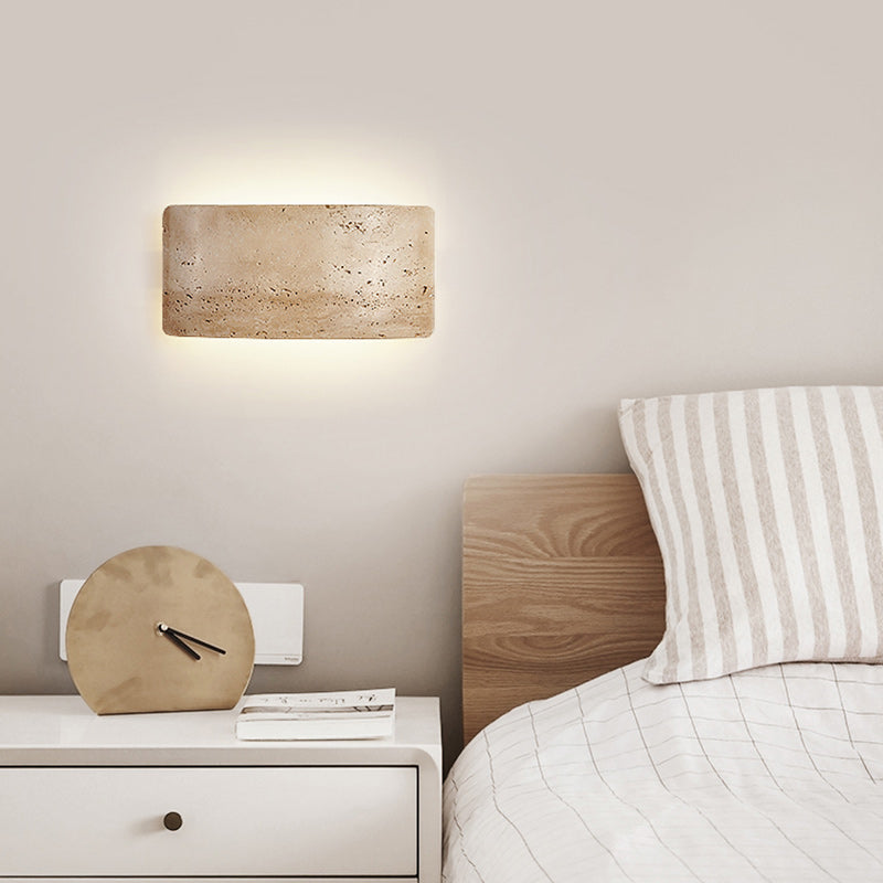 Rectangular Stone Living Room Wall Lamp