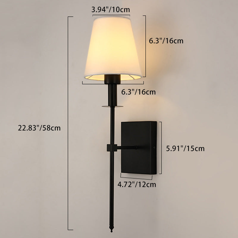 Drum Iron Fabric Living Wall Lamp
