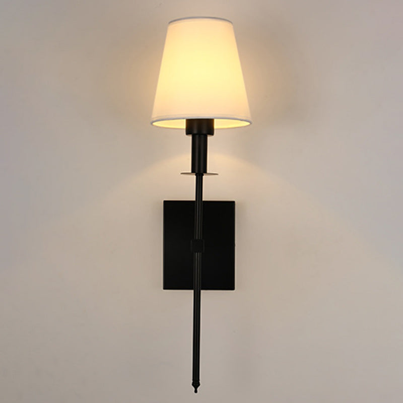 Drum Iron Fabric Living Wall Lamp