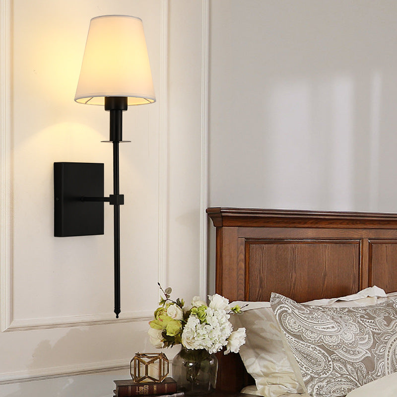Drum Iron Fabric Living Wall Lamp