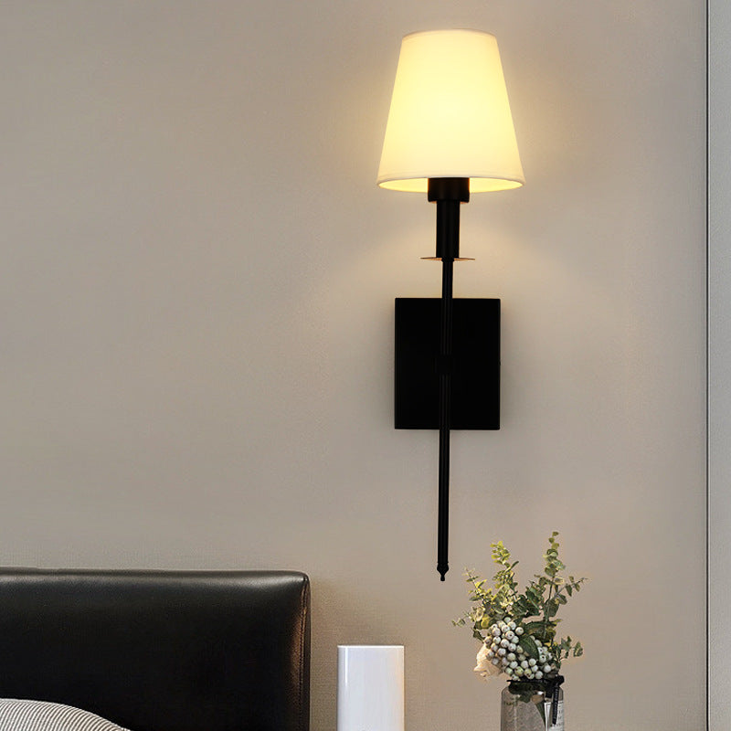 Drum Iron Fabric Living Wall Lamp