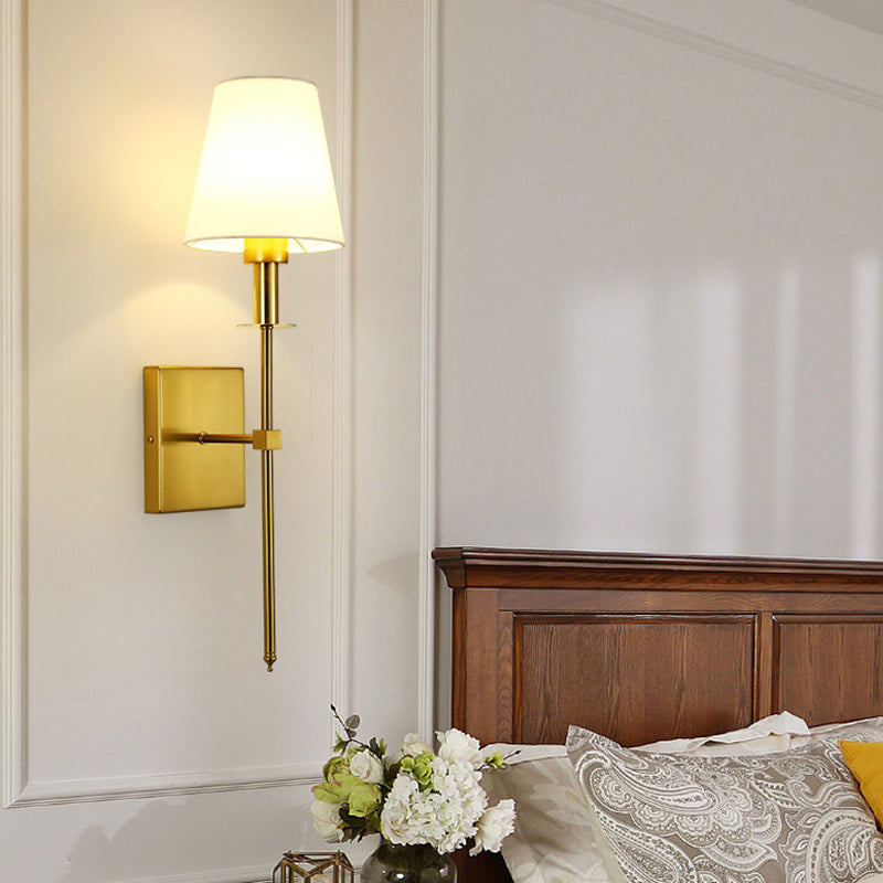 Drum Iron Fabric Living Wall Lamp