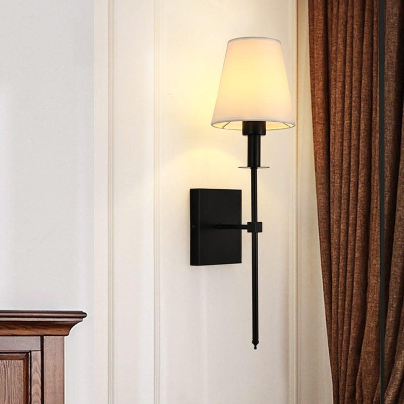 Drum Iron Fabric Living Wall Lamp