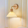 Cone Iron Wood Fabric Wall Lamp
