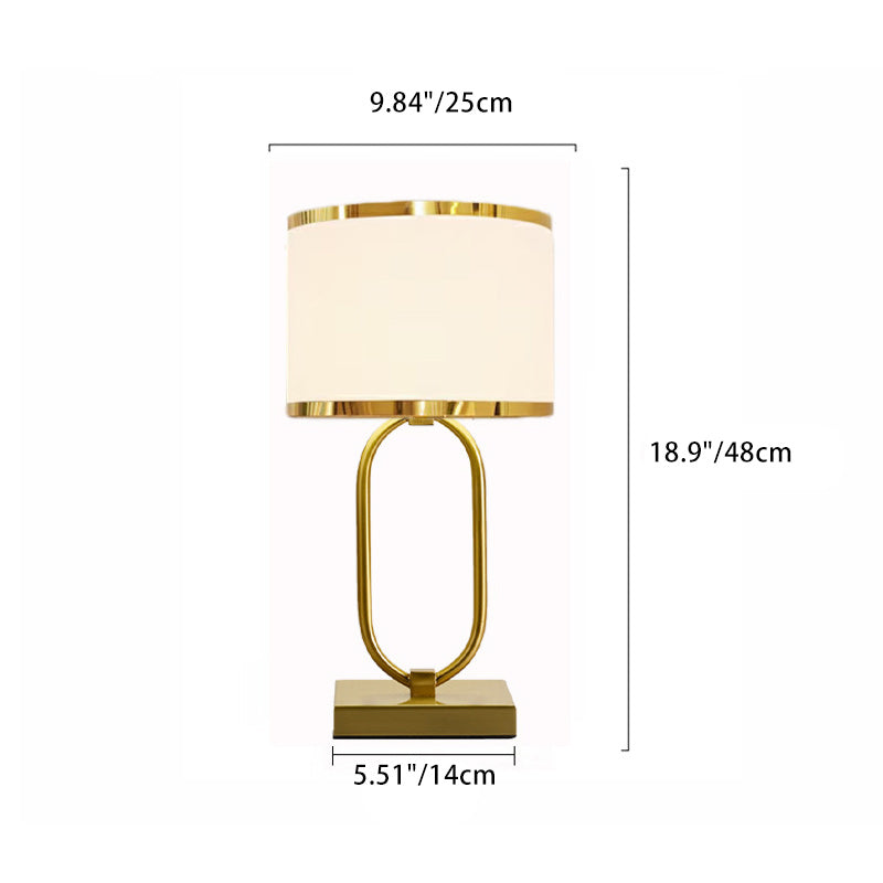Cylinder Iron Fabric Living Table Lamp
