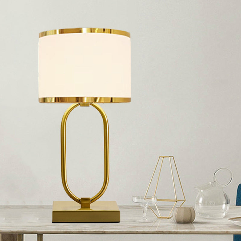 Cylinder Iron Fabric Living Table Lamp