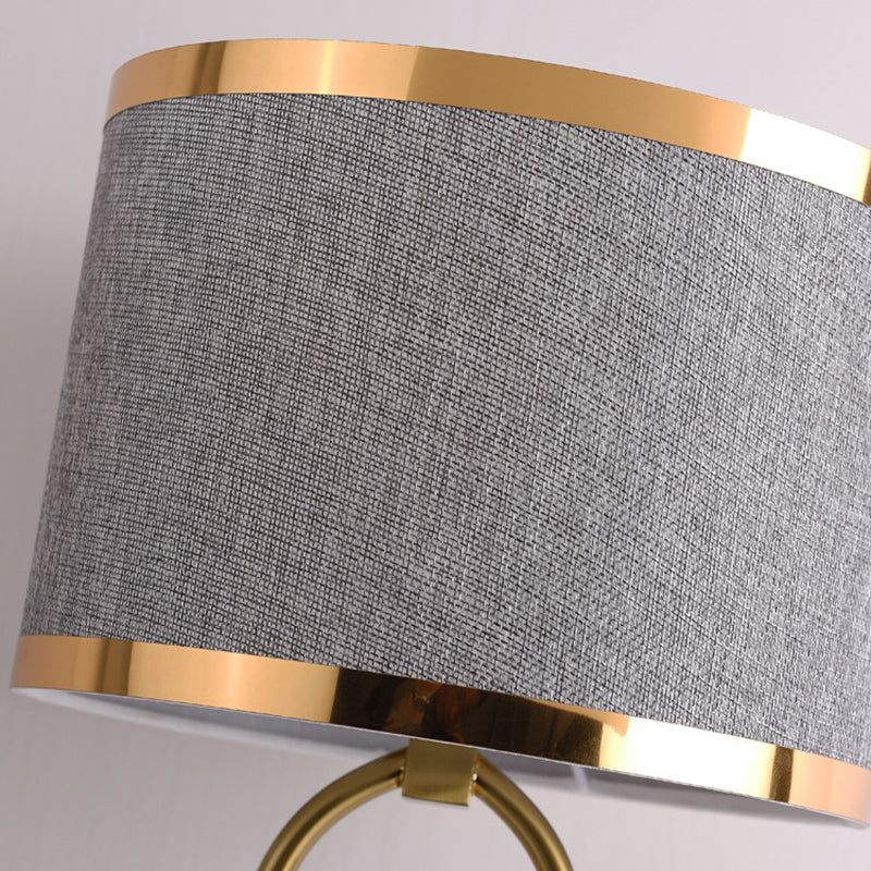 Cylinder Iron Fabric Living Table Lamp