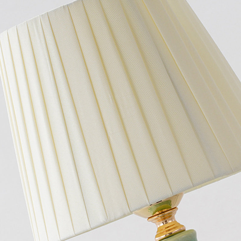 Drum Ceramic Fabric Living Table Lamp