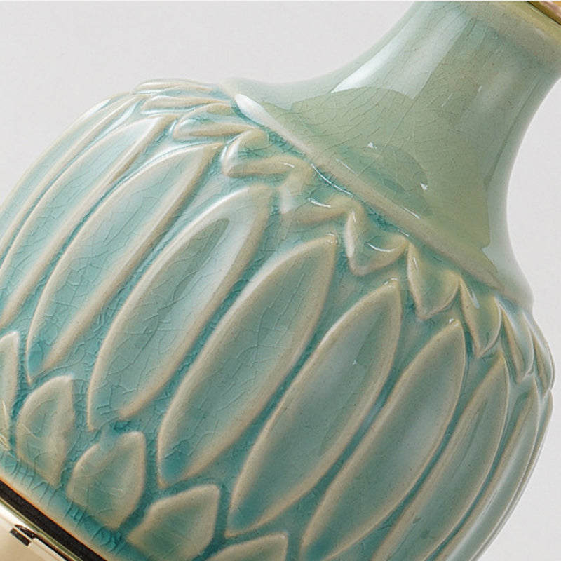Drum Ceramic Fabric Living Table Lamp