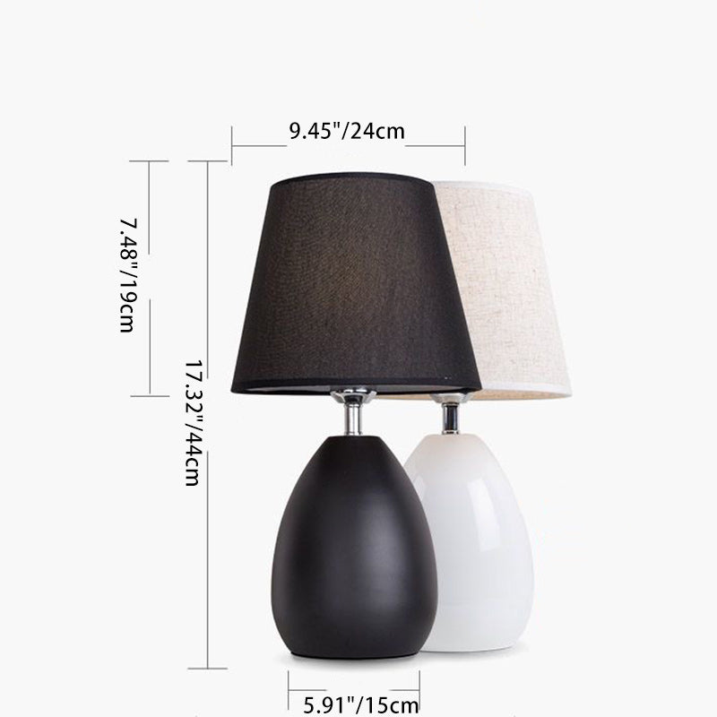 Drum Iron Fabric Living Table Lamp