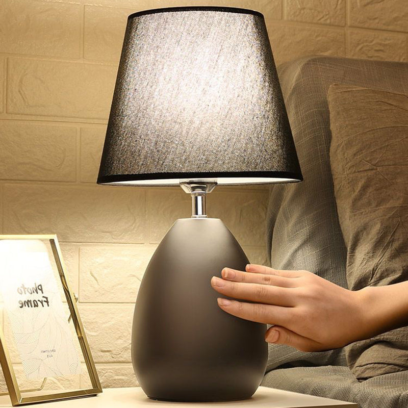 Drum Iron Fabric Living Table Lamp