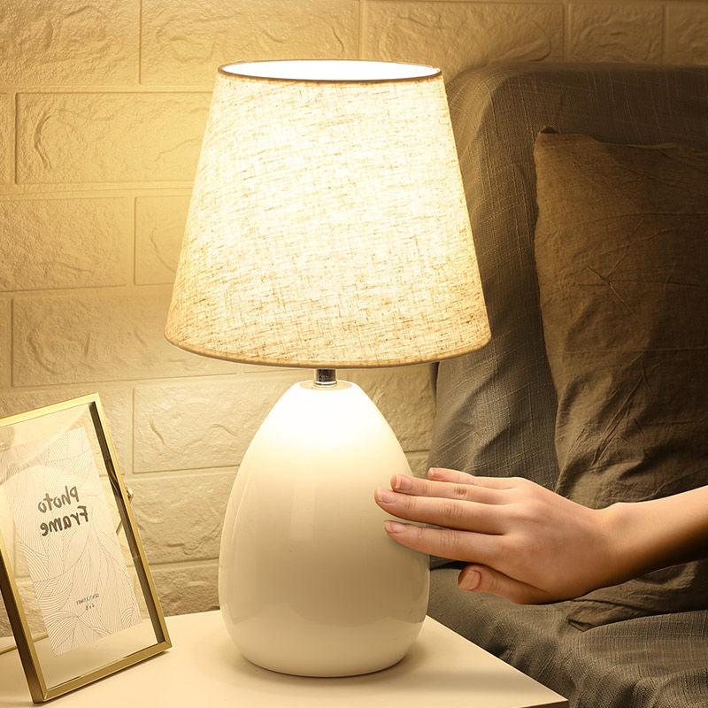 Drum Iron Fabric Living Table Lamp