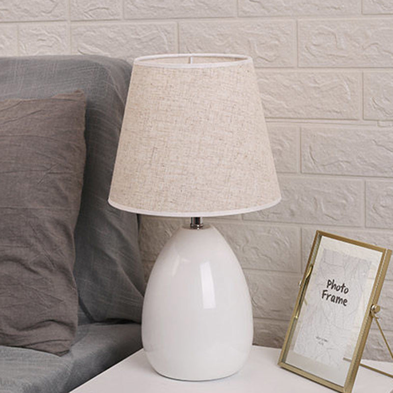 Drum Iron Fabric Living Table Lamp