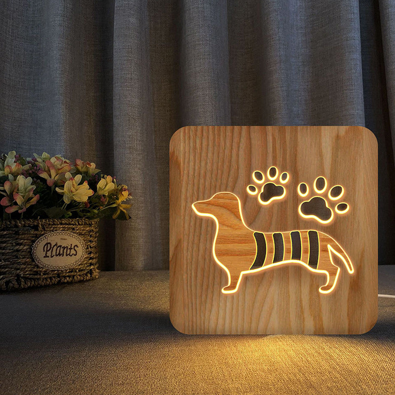 Square Wood Living Room Table Lamp