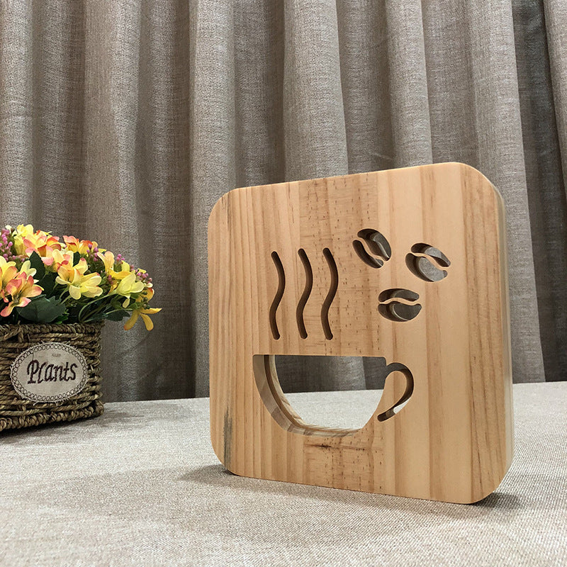 Square Wood Living Room Table Lamp