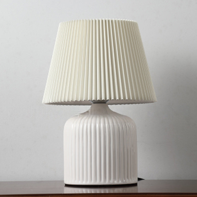 Drum Ceramic Fabric Living Table Lamp
