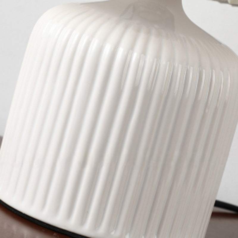 Drum Ceramic Fabric Living Table Lamp
