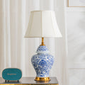 Drum Ceramic Fabric Living Table Lamp