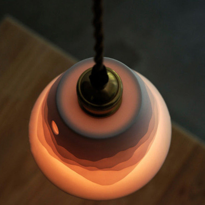 Drum Copper Ceramic Living Wall Lamp