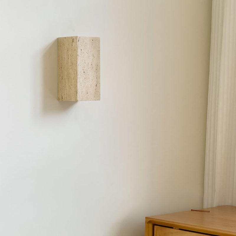 Rectangular Stone Living Room Wall Lamp